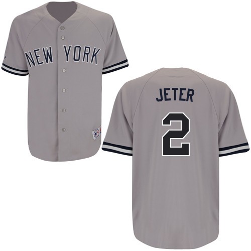 Best Quality New York Yankees 2 Derek Jeter Gray Cool Base MLB Jersey Baseball MLB Jerseys